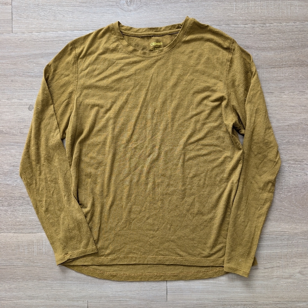 Olivers 100% Merino Wool Long Sleeve Shirt Mustard Yellow